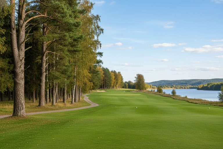 fairway med tr er langs siden