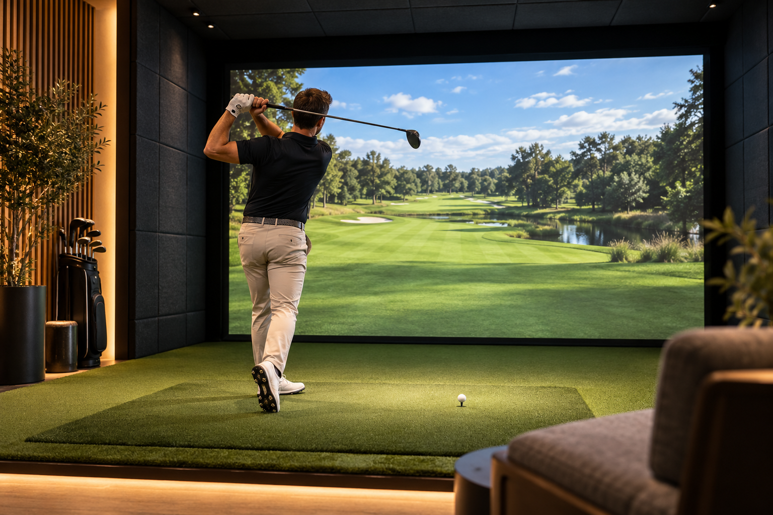 Indendørs golfsimulator